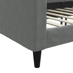 Lit de repos sans matelas gris foncé 90x190 cm tissu 