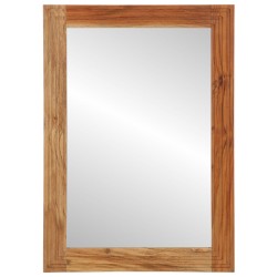 Miroir de salle de bain 50x70x3 cm en bois massif d'acacia 
