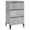 Table de chevet gris béton 40x35x70 cm bois d'ingénierie 