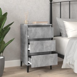 Table de chevet gris béton 40x35x70 cm bois d'ingénierie 