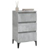 Table de chevet gris béton 40x35x70 cm bois d'ingénierie 