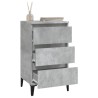 Table de chevet gris béton 40x35x70 cm bois d'ingénierie 