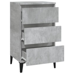 Table de chevet gris béton 40x35x70 cm bois d'ingénierie 