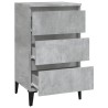 Table de chevet gris béton 40x35x70 cm bois d'ingénierie 