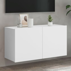 Meuble TV mural blanc 80x30x41 cm 
