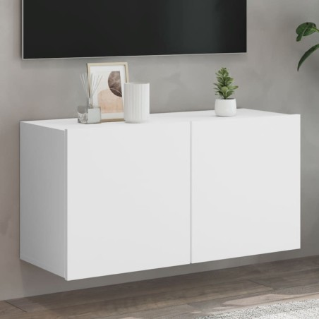 Meuble TV mural blanc 80x30x41 cm 