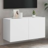 Meuble TV mural blanc 80x30x41 cm 