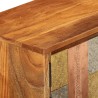 Meuble TV avec portes 112x30x40cm bois d'acacia massif et métal 