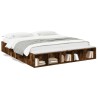Cadre de lit sans matelas chêne fumé 200x200 cm 