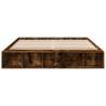 Cadre de lit sans matelas chêne fumé 200x200 cm 