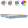Cadre de lit avec LED sans matelas gris béton 200x200 cm 