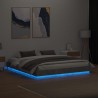 Cadre de lit avec LED sans matelas gris béton 200x200 cm 