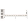 Lit bibliothèque sans matelas blanc 90x200cm bois de pin massif 
