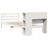 Lit bibliothèque sans matelas blanc 90x200cm bois de pin massif 