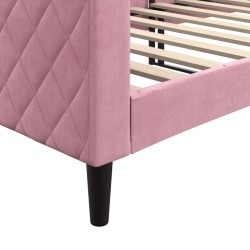 Lit de repos sans matelas rose 80x200 cm velours 