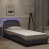Cadre de lit avec LED sans matelas gris 90x190 cm 