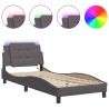 Cadre de lit avec LED sans matelas gris 90x190 cm 