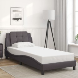 Cadre de lit avec LED sans matelas gris 90x190 cm 