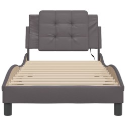 Cadre de lit avec LED sans matelas gris 90x190 cm 