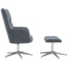 Chaise de relaxation avec tabouret Gris foncé Velours 