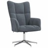 Chaise de relaxation avec tabouret Gris foncé Velours 