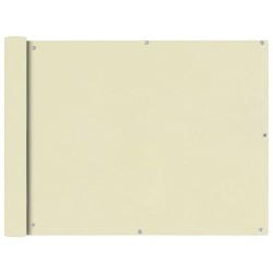 Écran de balcon en tissu Oxford 90x400 cm Crème 