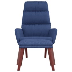 Chaise de relaxation avec tabouret Bleu Tissu 