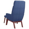 Chaise de relaxation avec tabouret Bleu Tissu 