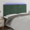 Tête de lit à LED Vert foncé 200x5x118/128 cm Velours 