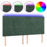 Tête de lit à LED Vert foncé 200x5x118/128 cm Velours 
