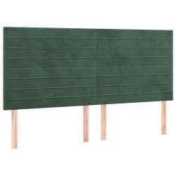 Tête de lit à LED Vert foncé 200x5x118/128 cm Velours 