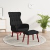 Chaise de relaxation avec repose-pied Noir Tissu 