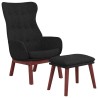 Chaise de relaxation avec repose-pied Noir Tissu 