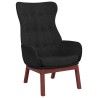 Chaise de relaxation avec repose-pied Noir Tissu 