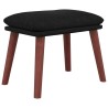 Chaise de relaxation avec repose-pied Noir Tissu 