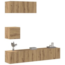 Ensemble de meuble TV mural 4 pcs chêne artisanal 