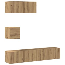 Ensemble de meuble TV mural 4 pcs chêne artisanal 