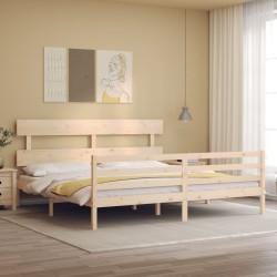 Cadre de lit sans matelas bois massif 