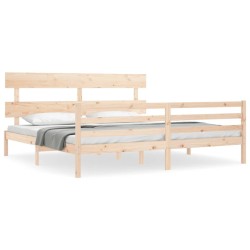 Cadre de lit sans matelas bois massif 