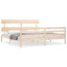 Cadre de lit sans matelas bois massif 