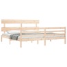 Cadre de lit sans matelas bois massif 