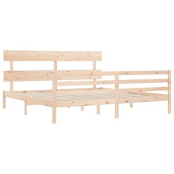 Cadre de lit sans matelas bois massif 