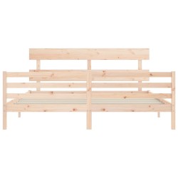 Cadre de lit sans matelas bois massif 