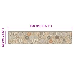Tapis de cuisine lavable impression pastel hexagonale 60x300 cm 