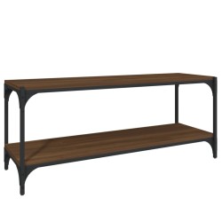 Meuble TV Chêne marron 100x33x41 cm Bois d'ingénierie et acier 