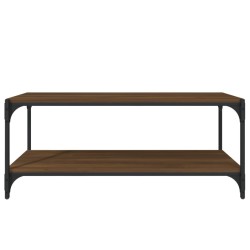 Meuble TV Chêne marron 100x33x41 cm Bois d'ingénierie et acier 