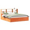 Cadre de lit sans matelas cire marron 200x200cm bois pin massif 