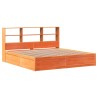 Cadre de lit sans matelas cire marron 200x200cm bois pin massif 