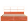 Cadre de lit sans matelas cire marron 200x200cm bois pin massif 