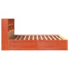 Cadre de lit sans matelas cire marron 200x200cm bois pin massif 